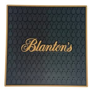 Blanton's Bar Mat 12"x12" Square Black Gold Buffalo Trace Bourbon Rubber EUC